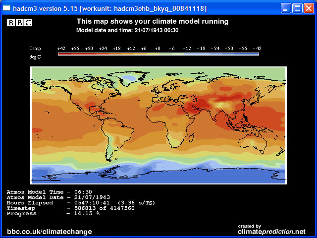 Скриншот программы Climate Change Experiment